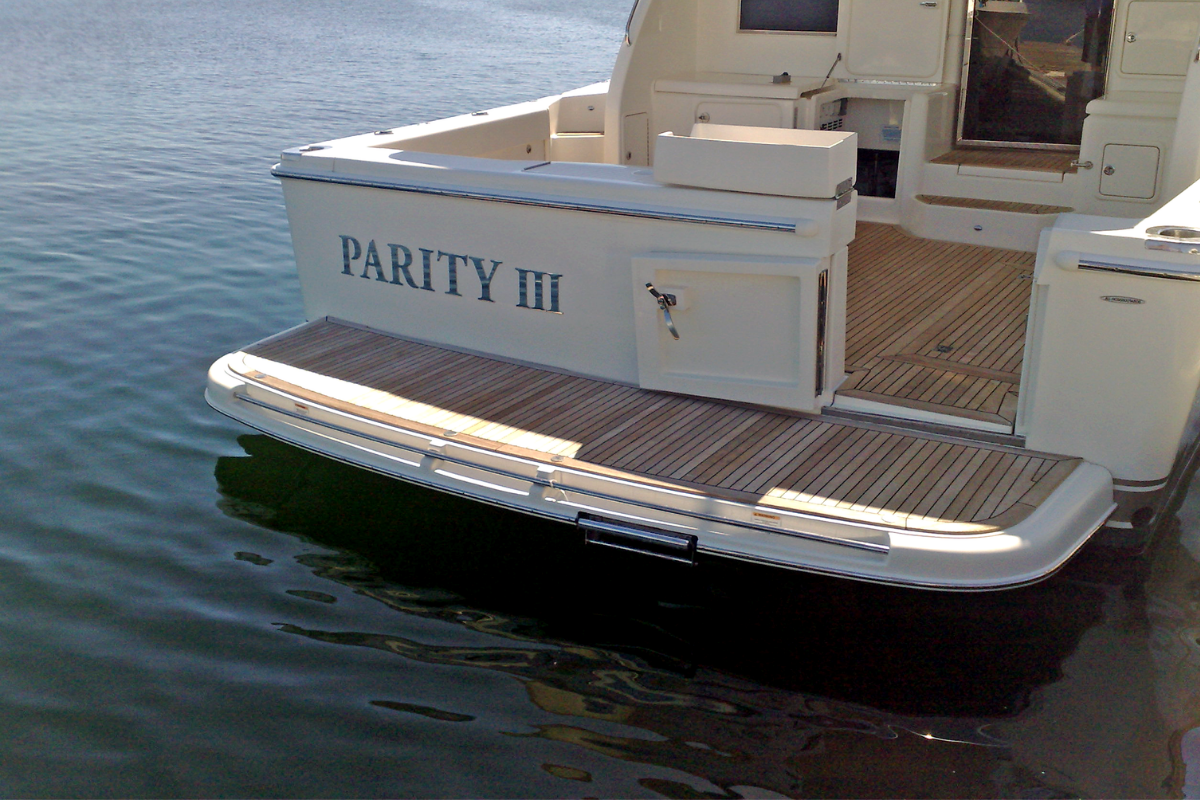 3D Stainless Steel Perth Custom Boat ID Marine & Boat Signage 71 Premium launch boat Parity III with stainless steel boat name