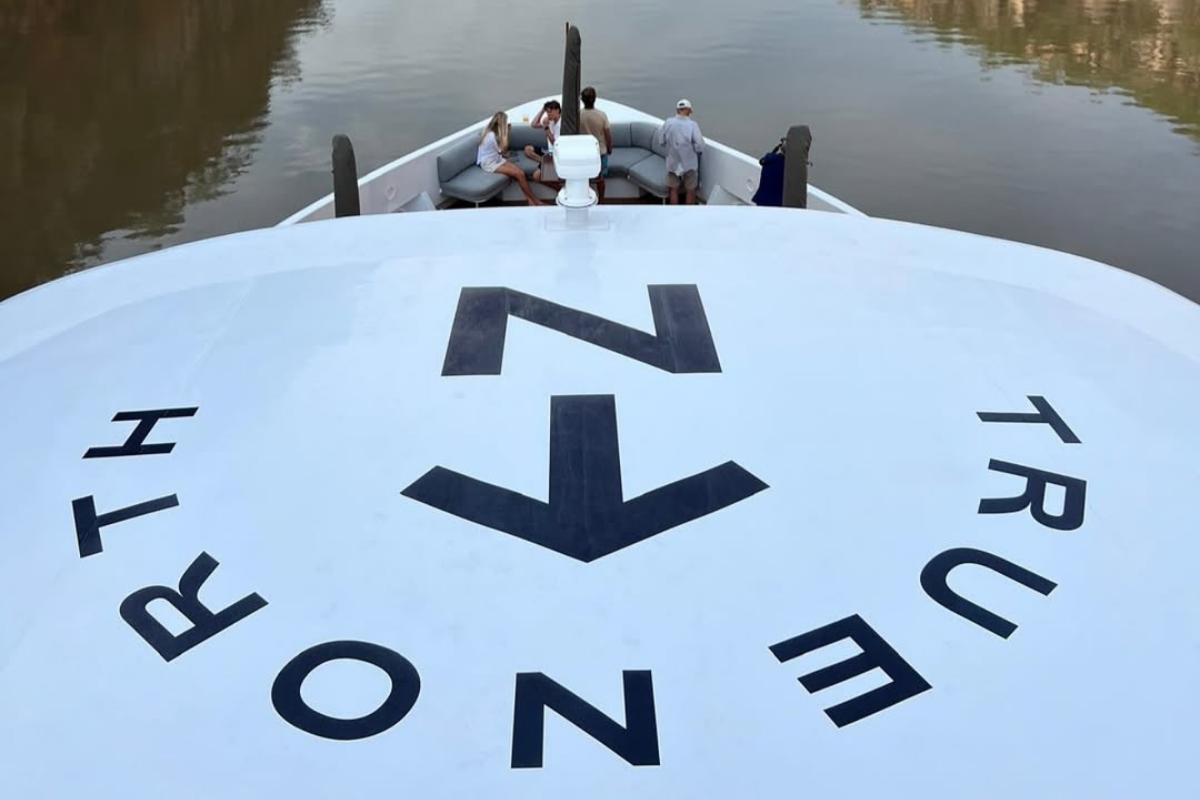 Marine Vessel Signage Perth Marine & Boat Signage 54 Marine graphics on top of large charter vessel True North
