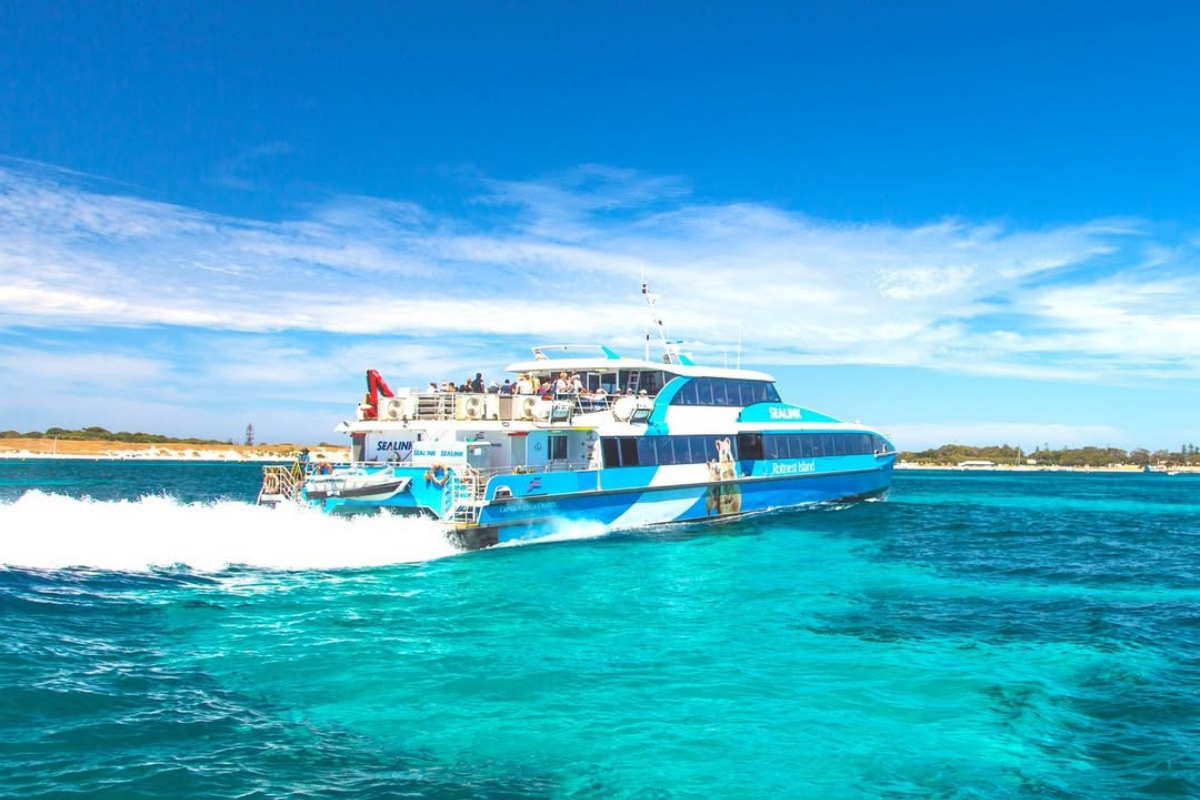 Perth Commerical Marine Industry Marine & Boat Signage 45 Perth ferry Sealink on journey to Rottnest Island displaying marine graphics signage