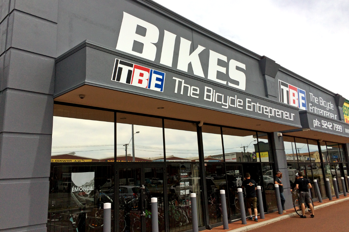 Bikes Shopfront Signage Perth Go Graphics Shopfront Signage 14 The Bicycle Entrepreneur retail store in Perth with well branded shopfront signage