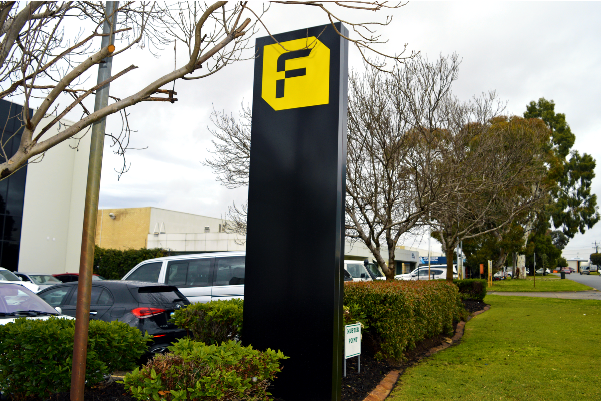 Fuze Pylon Sign Perth Pylon Signage 4 FUZE freestanding pylon sign outside Kewdale headquarters