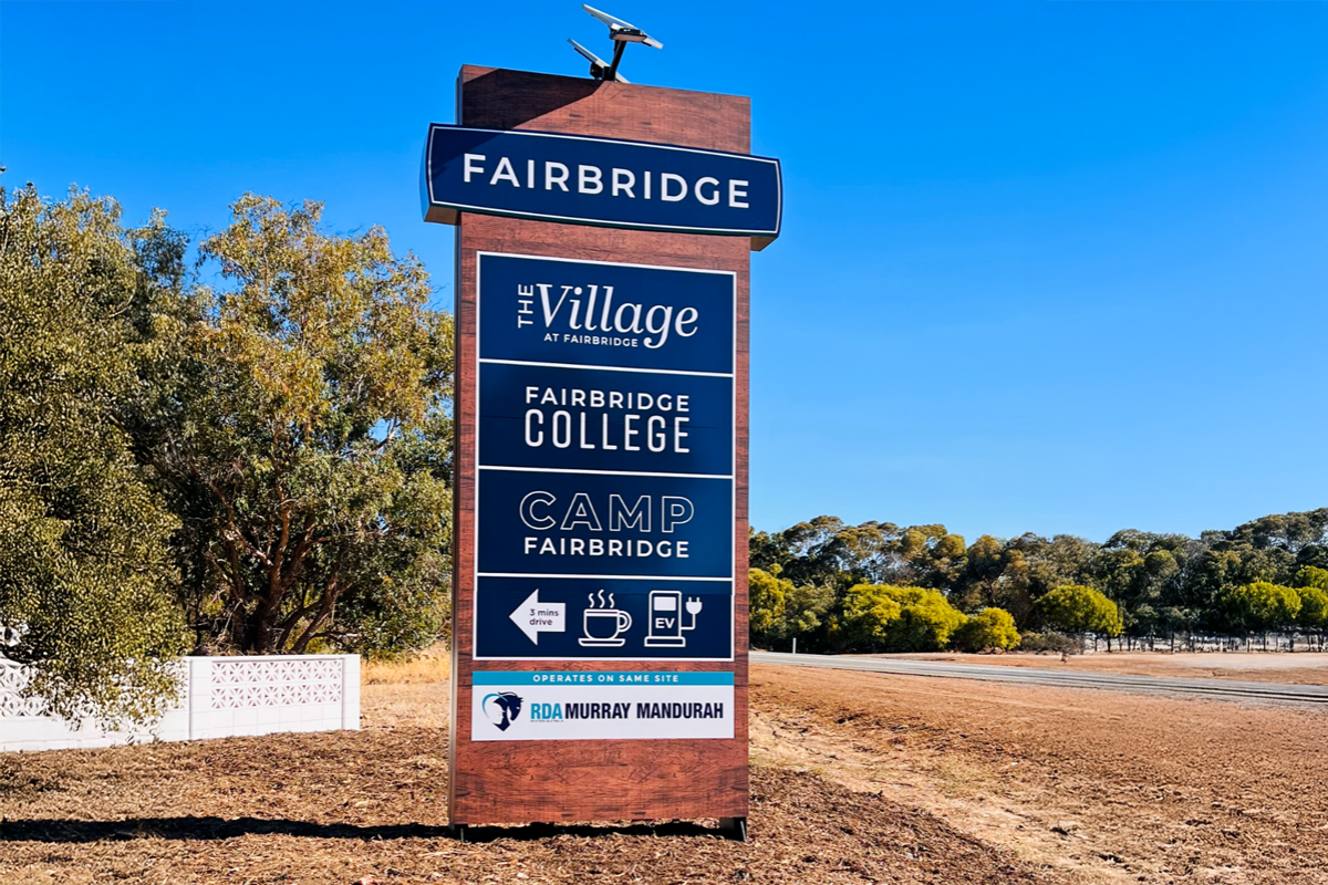 Go Graphics Perth Pylon Signage Pylon Signage 2 Fairbridge freestanding pylon sign in Perth