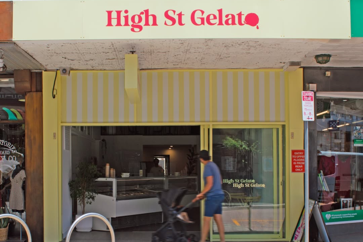 High St Gelato Shopfront Signage Perth Go Graphics Shopfront Signage 9 High St Gelato in Fremantle storefront with vibrant exterior shopfront signage